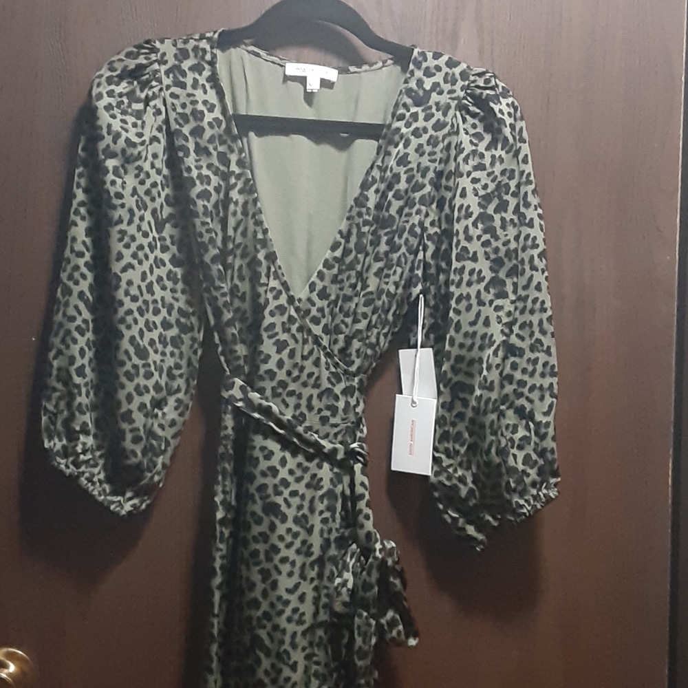 NWT Good American The wrap body leopard dress - Picture 5 of 11